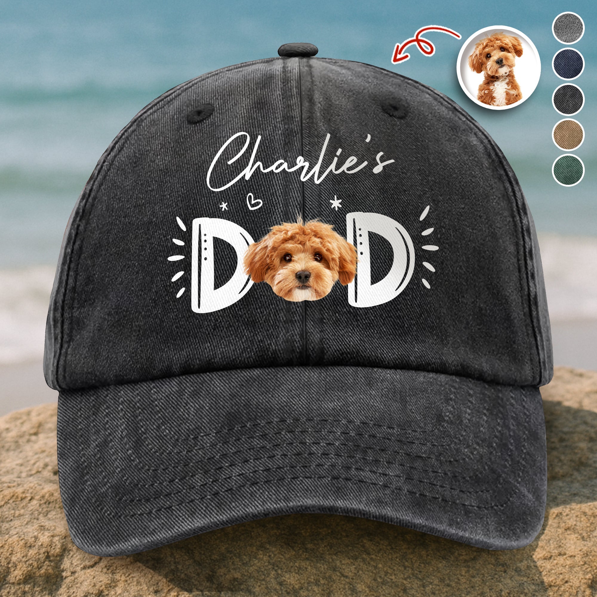 Custom Photo Dog Cat - Dog Mom Cat Mom Washed Denim Baseball Cap Ha75 R2MAH