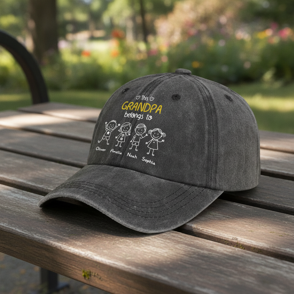 This Grandpa Belongs To Hat, Grandpa Hat With Grandkids Names, Fathers Day G2VMV