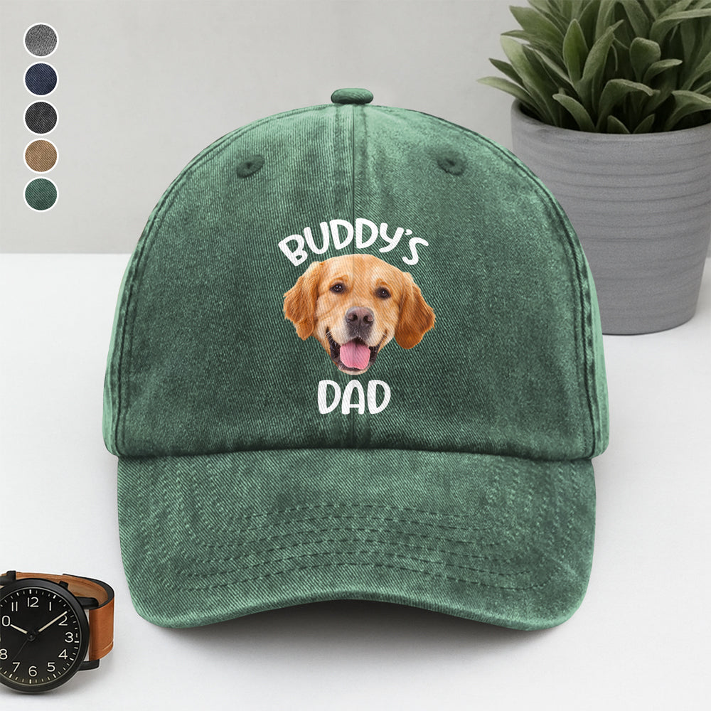 Custom Pet Photo Washed Denim Baseball Cap Ha75 SUYV5