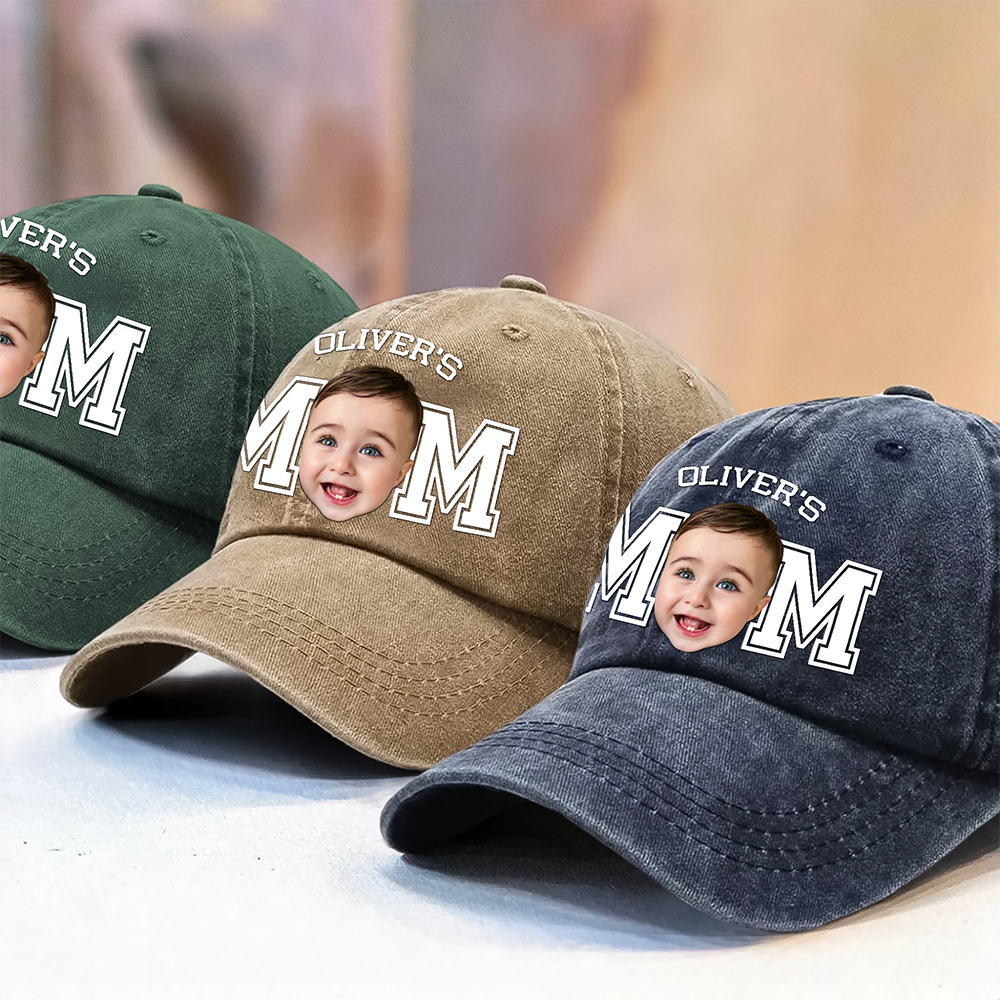 Custom Photo Kid Dad Washed Denim Baseball Cap Ha75 N2RRM
