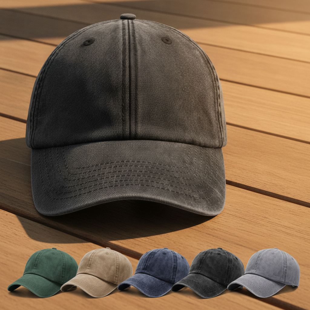 Custom Photo Cat Dad, Cat Mom Washed Denim Baseball Cap Ha75 HG3ZB