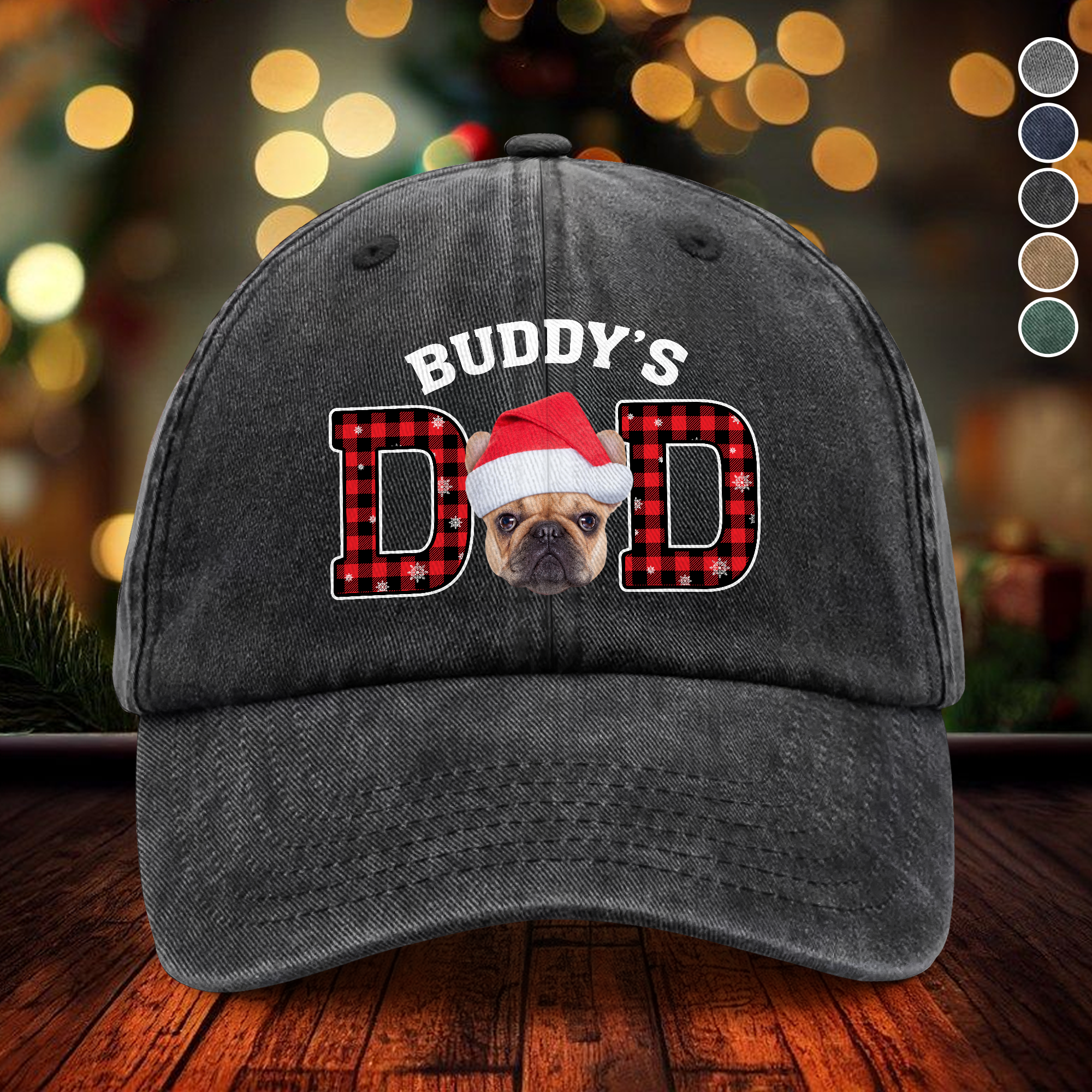 Custom Dog Cat Face Washed Denim Baseball Cap Christmas NYXRX