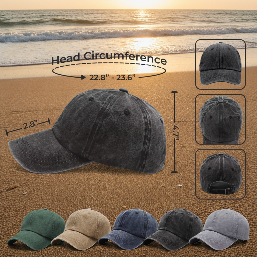 Custom Photo Dad & Kid Washed Denim Baseball Cap Father'S Day, FJ7G5
