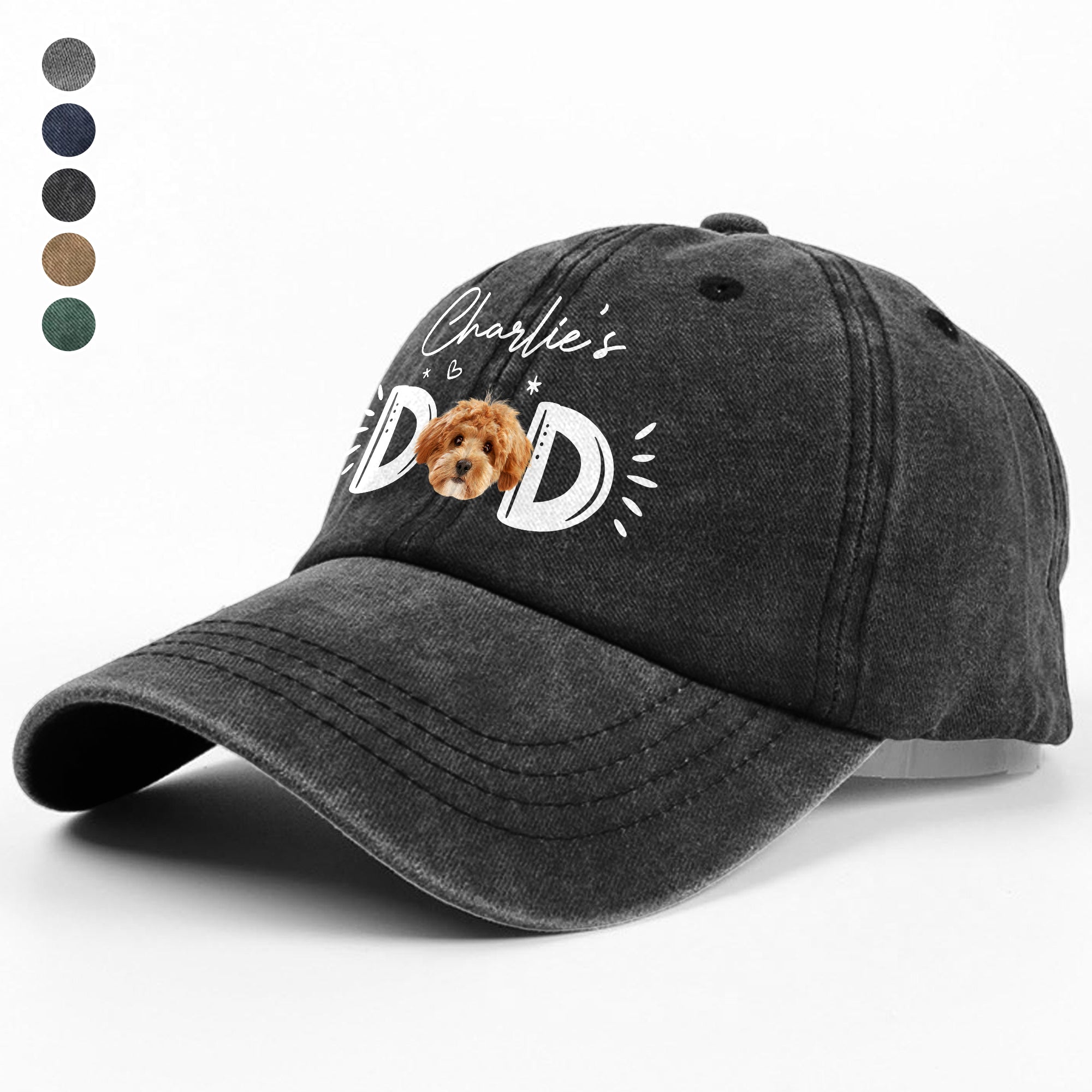 Custom Photo Dog Cat - Dog Mom Cat Mom Washed Denim Baseball Cap Ha75 R2MAH