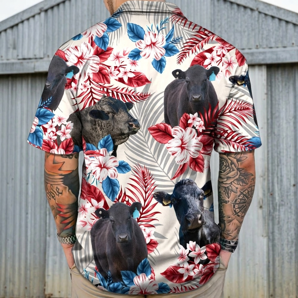 Cow American Flag Hawaiian Shirt, Upload Photo