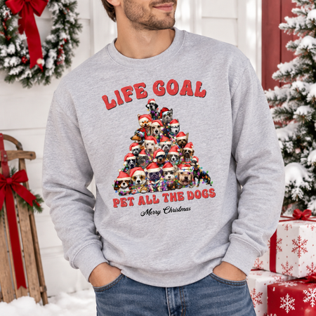 Custom Photo Sweatshirt Life Goal Pet All The Dogs Christmas 0NJBG