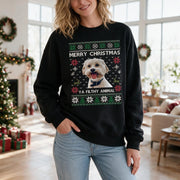 Custom Photo Ugly Christmas Ya Filthy Animal Dog Cat Sweatshirt, Dog Lover Sweater Christmas CVUFA