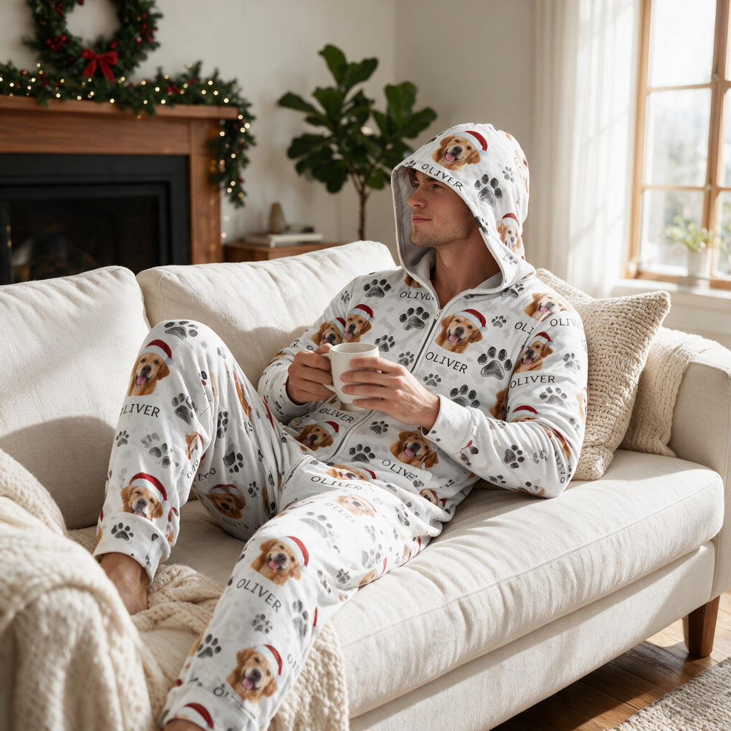 Custom Dog Cat Paw Onesie Pajamas — Gift for Pet Lovers R2XAS