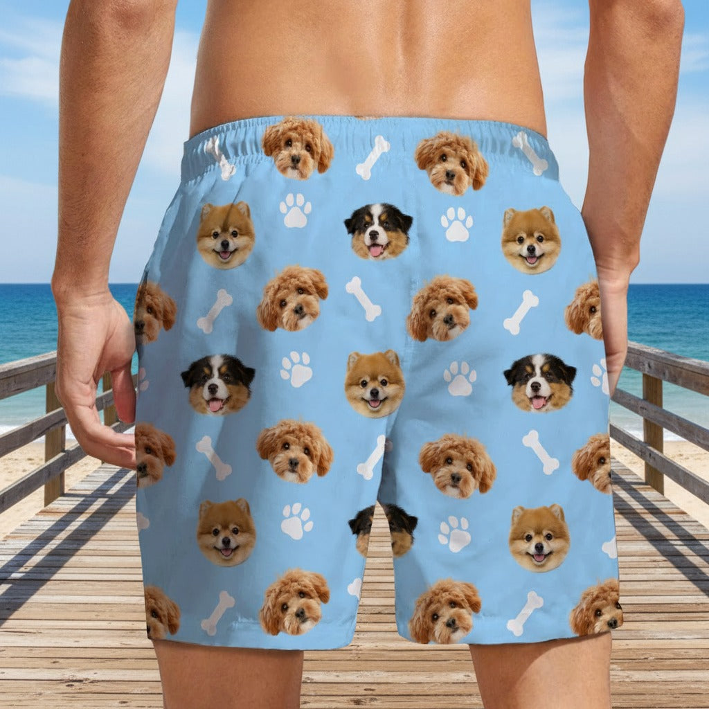Custom Photo Face Dog With Bone Beach Short JRPDD