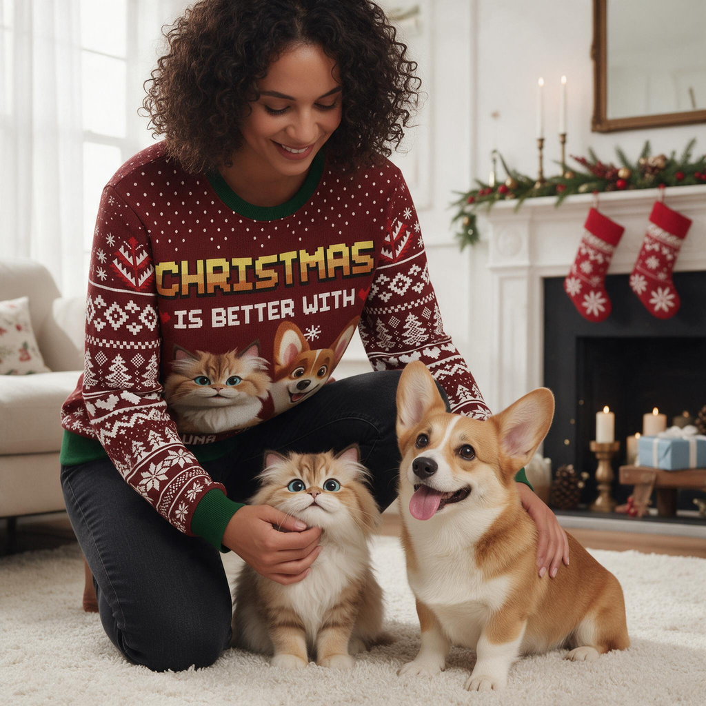 Custom Personalized Christmas Is Better With Pets Sweater GMER7