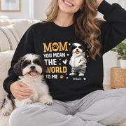 Custom Photo Upload Hoodie with MOM YOU MEAN THE WORLD TO ME Design 4BKDB