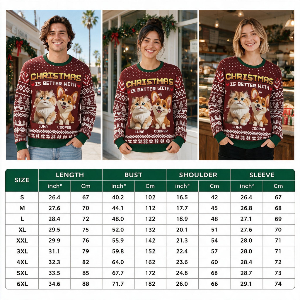Custom Personalized Christmas Is Better With Pets Sweater GMER7
