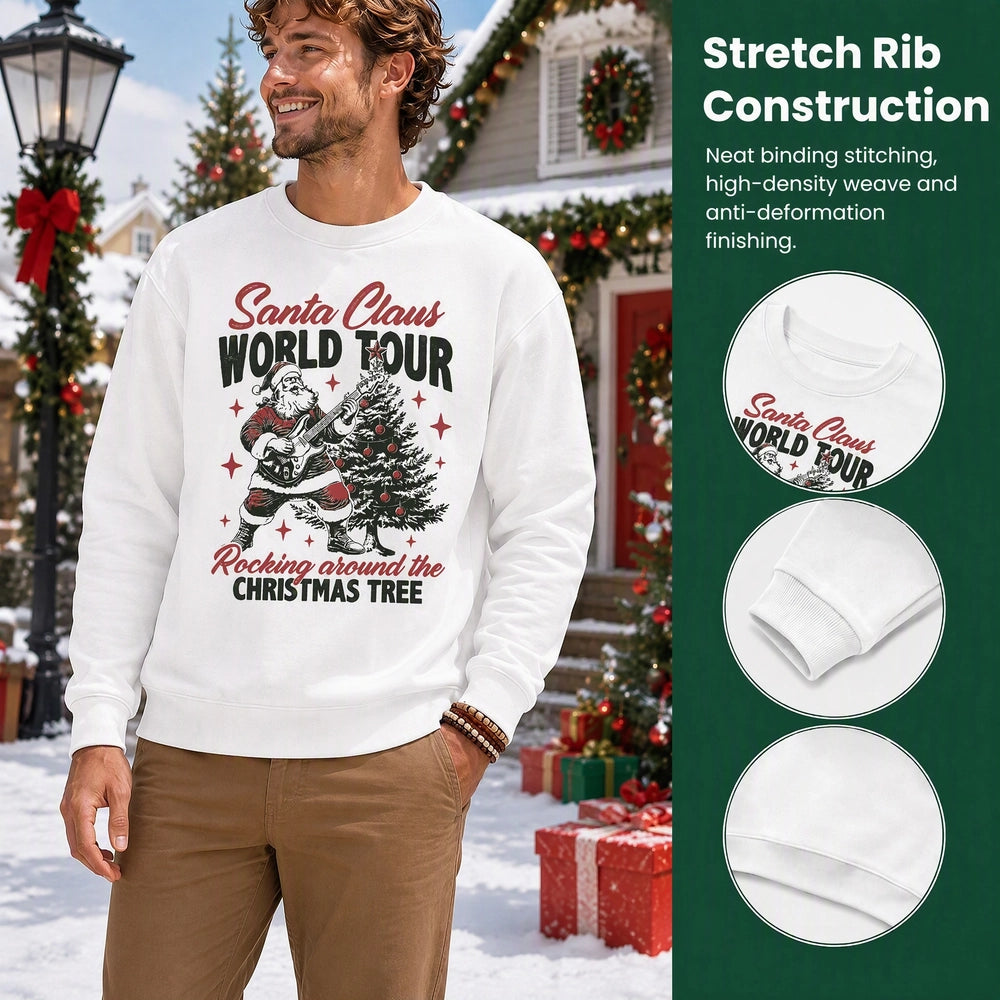 Custom Photo Sweatshirt Santa Claus World Tour Rocking Around the Tree 8XCB9