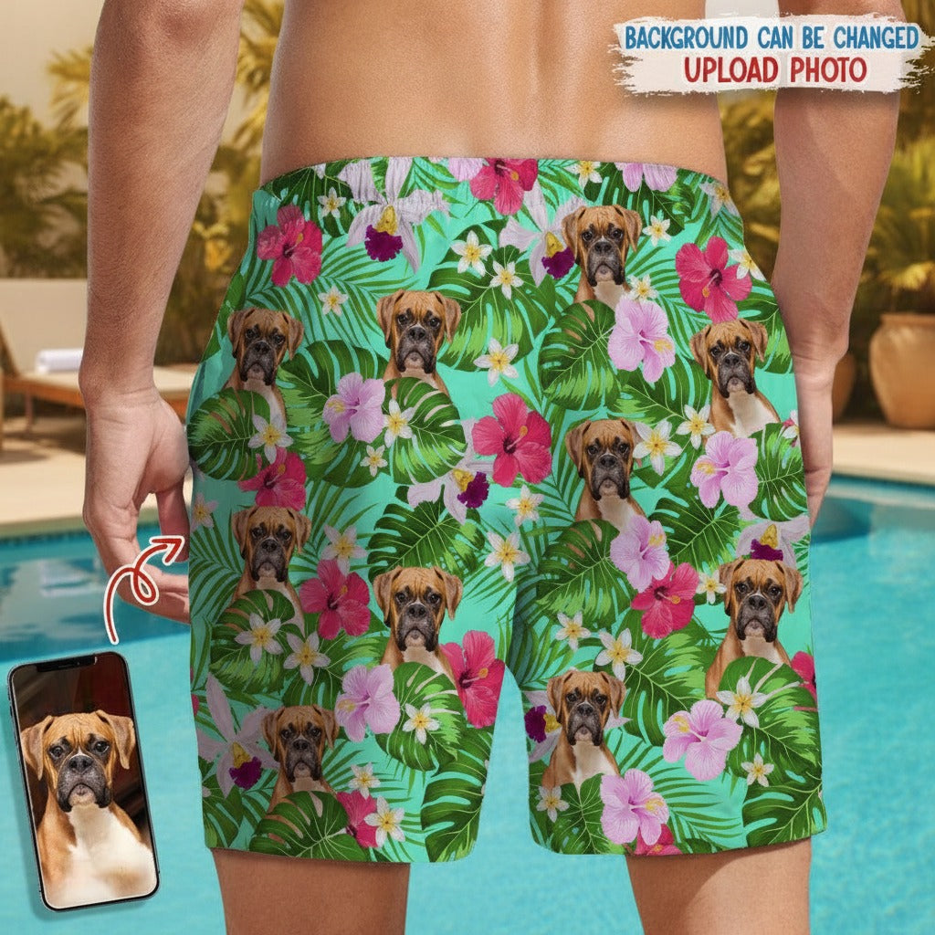 Custom Dog Photo Tropical Style Beach Short WYR2A
