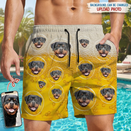Custom Dog Photo With Beer Beach Short FMPEF