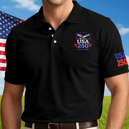 Custom Name USA 250 1776-2026 Polo Shirt MRVW5