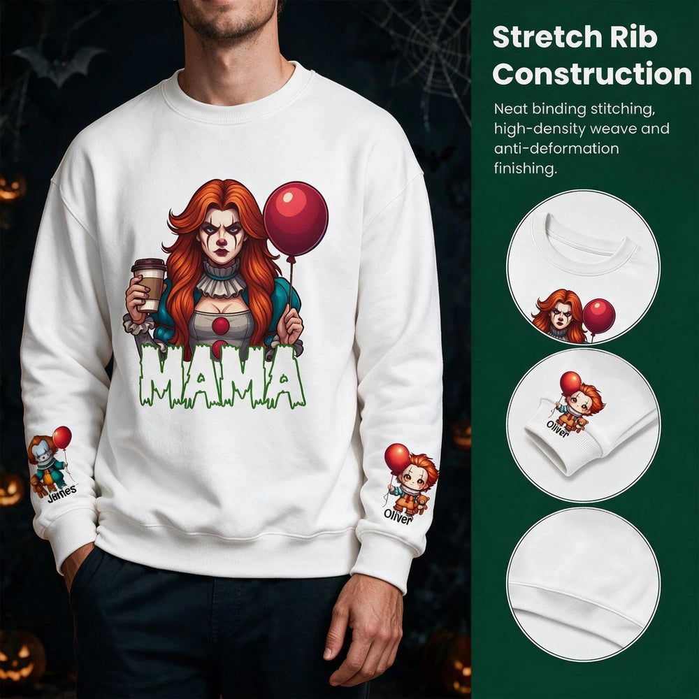 Personalized IT Halloween Sweatshirt With Kid's Names Funny Gift For Mom 2HU9H