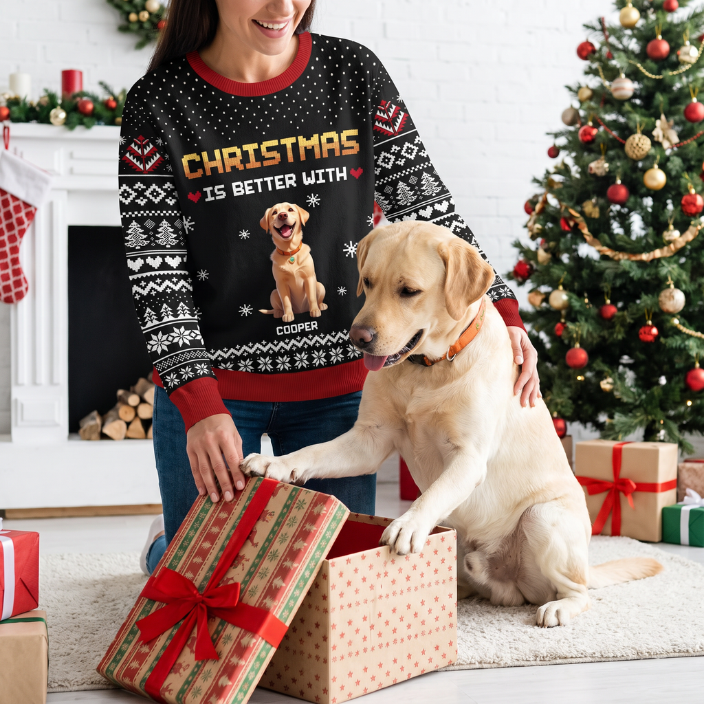 Custom Personalized Christmas Is Better With Pets Sweater GMER7