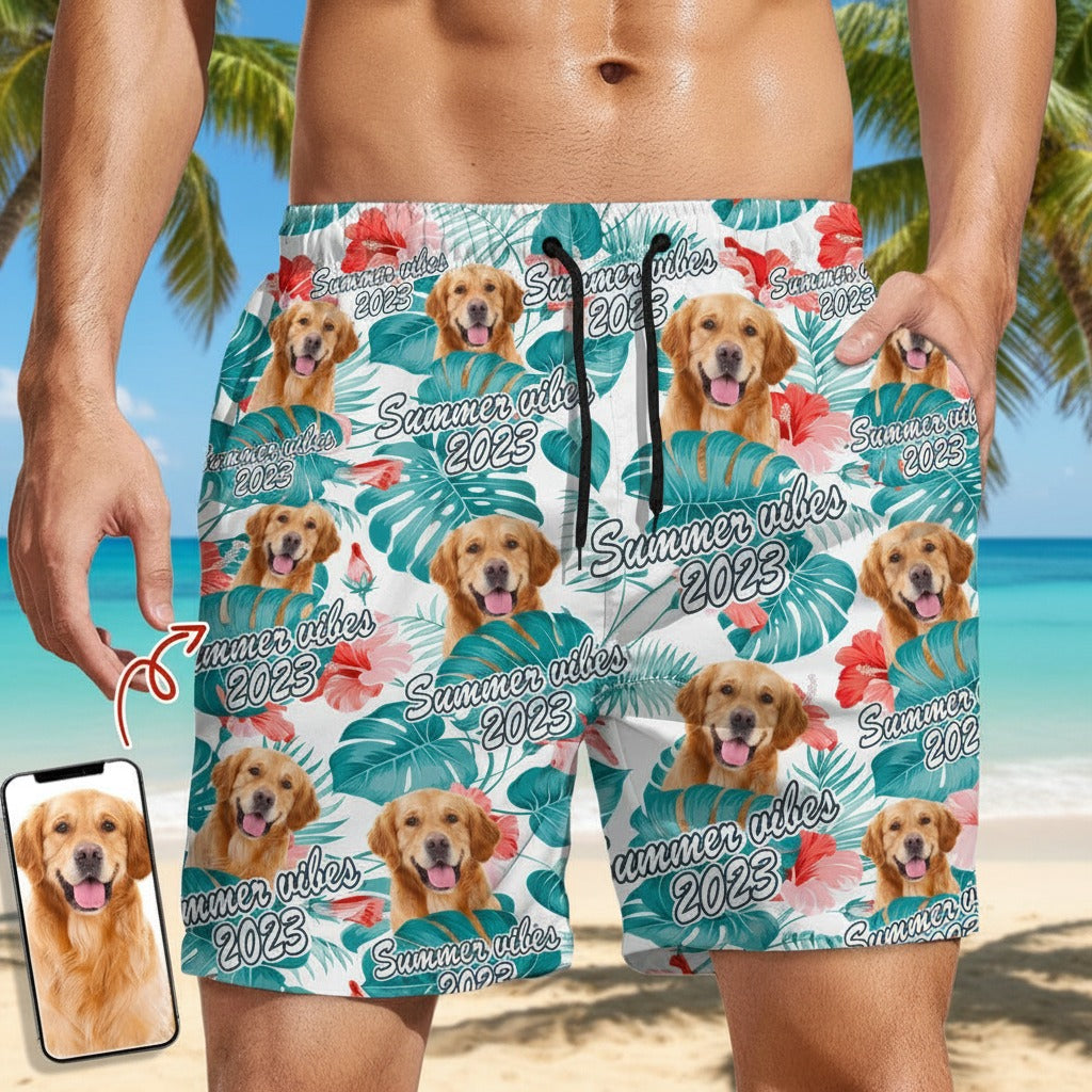 Custom Dog Photo Summer Viber Beach Short 9RMZJ
