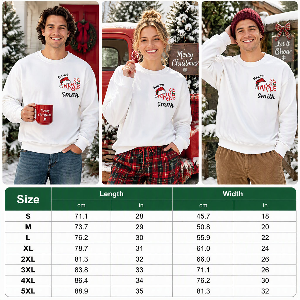 Custom Personalized Christmas Sweatshirt Last Christmas as a Miss 465GJ