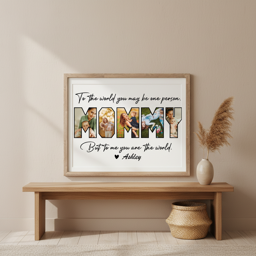 Custom Photo Happy Mother'S Day Mom To Us You Are The World Family Picture Frame 8K8VD