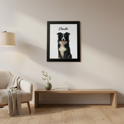 Custom Pet Portrait Photo With Watercolor Style Poster Picture Frame 0TZ2N