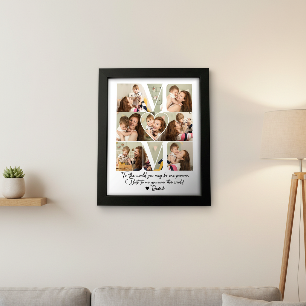 Custom Photo Mom - To Me You Are The World Picture Frame Ha75 4QW60