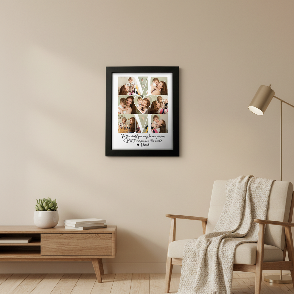 Custom Photo Mom - To Me You Are The World Picture Frame Ha75 WK7WS