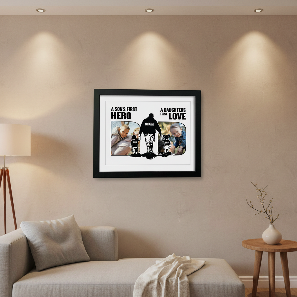 Custom Photo A Sons First Hero A Daughters First Love Picture Frame DJHYV
