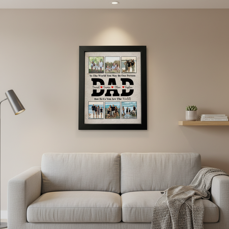 Custom Photo To Me You Are The World Picture Frame Father'S Day Gift Ha75 ZBFM3