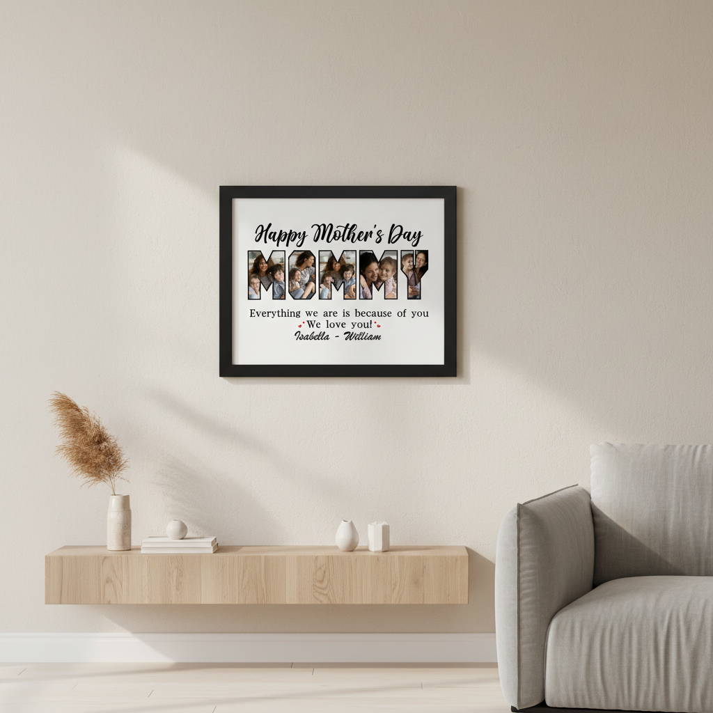 Custom Photo Everything I Am Is Because Of You Picture Frame Mother'S Day Gift Ha75 YTDLV