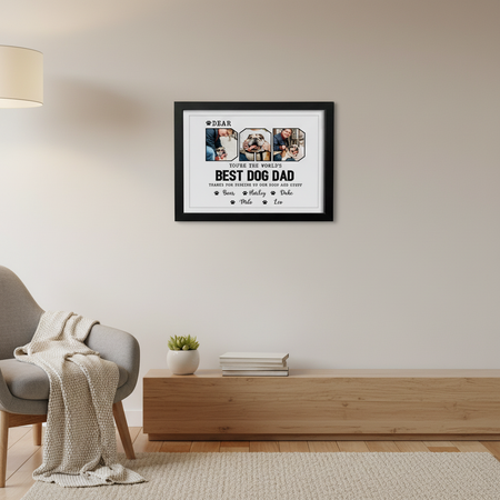 Custom Photo Happy Father'S Day Best Dog Dad Picture Frame 9W7E6