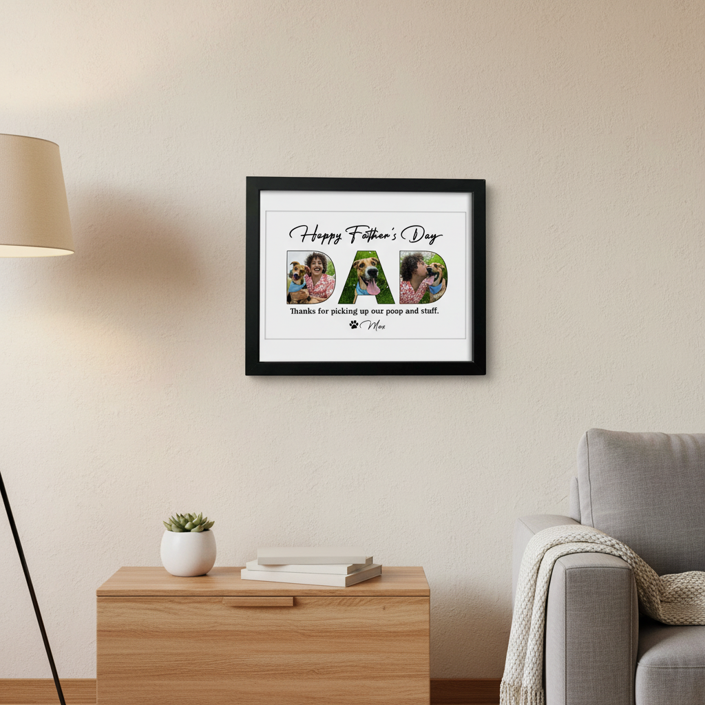 Happy Father'S Day, Dog Picture Frame, OS2IK