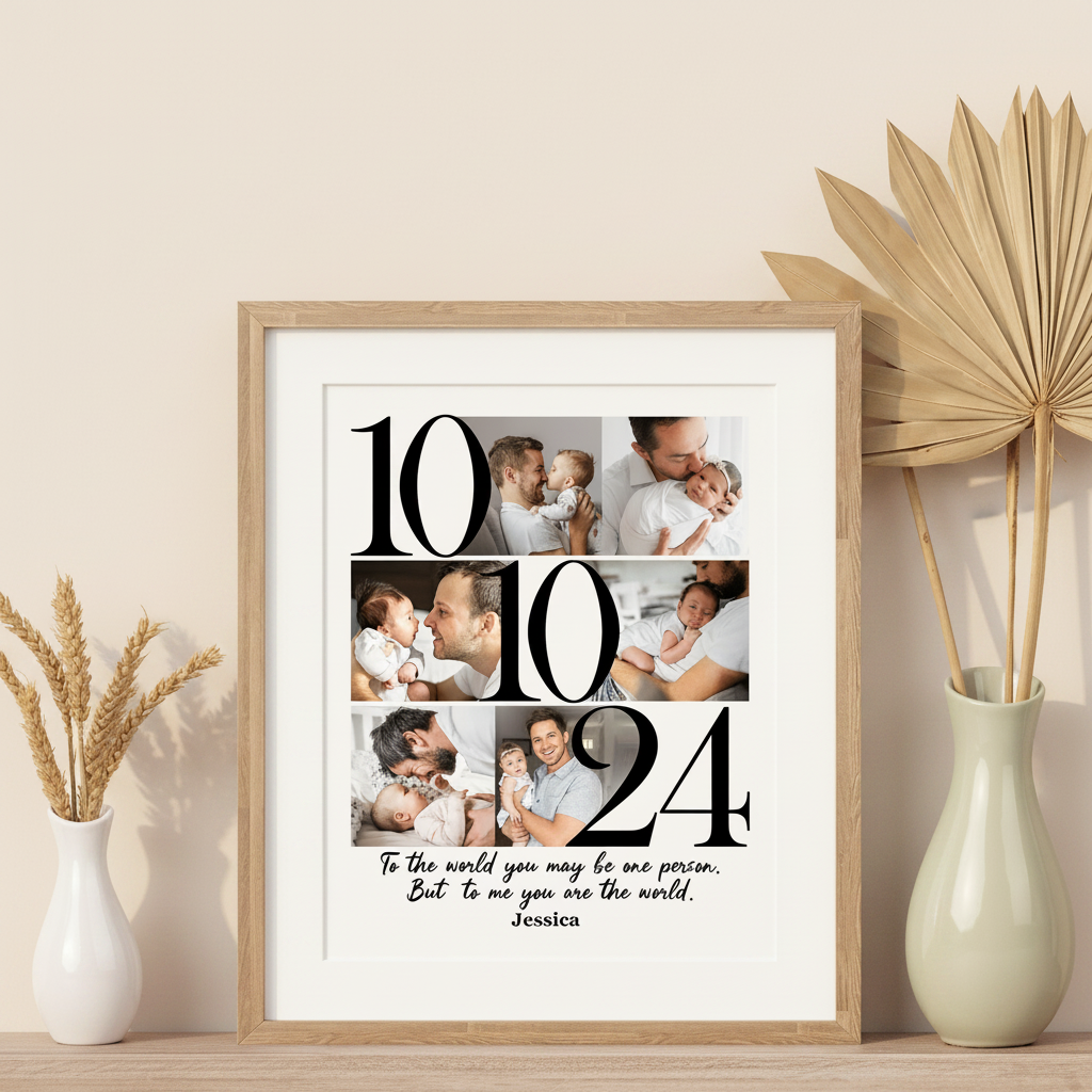 Custom Photo To Me You Are The World Father'S Day Picture Frame 6ZB5Y