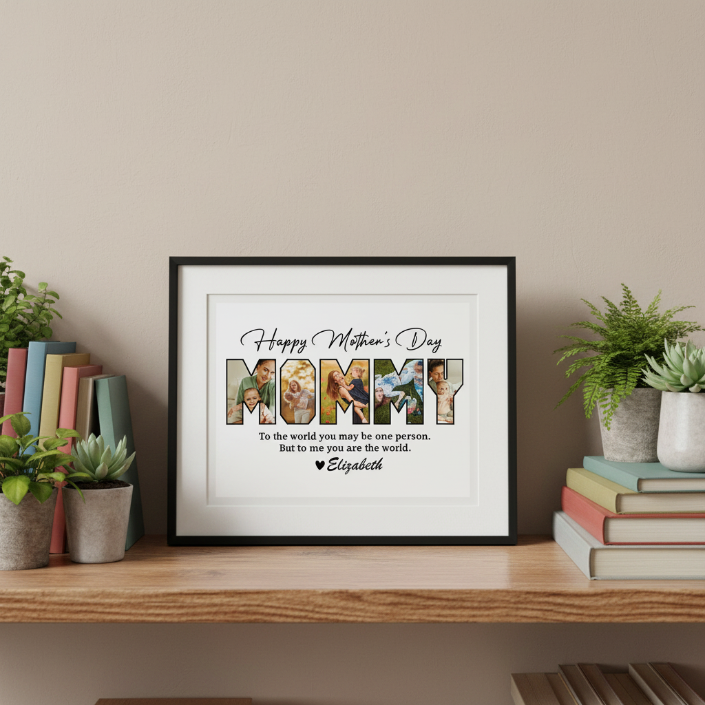 Custom Photo Happy Mother'S Day Mom To Us You Are The World Family Picture Frame 8K8VD