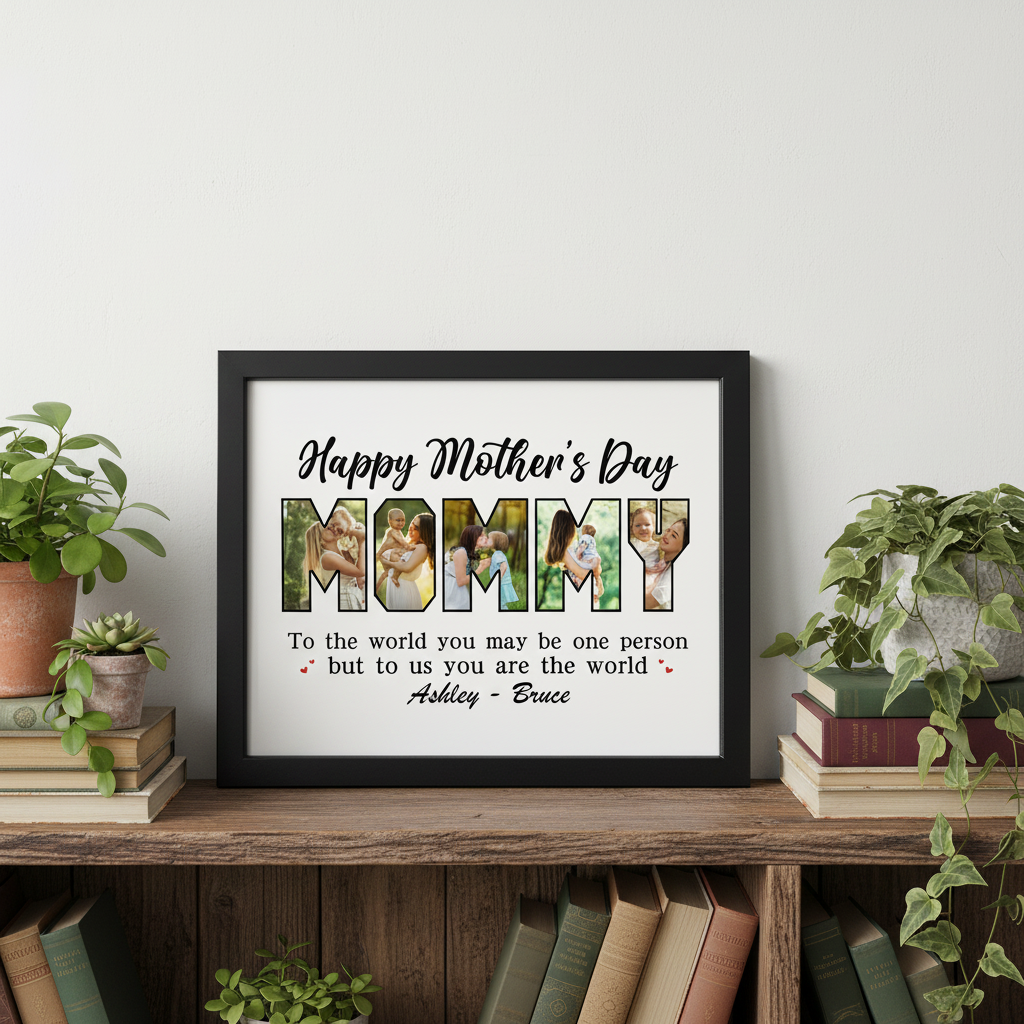 Custom Photo Everything I Am Is Because Of You Picture Frame Mother'S Day Gift Ha75 YTDLV
