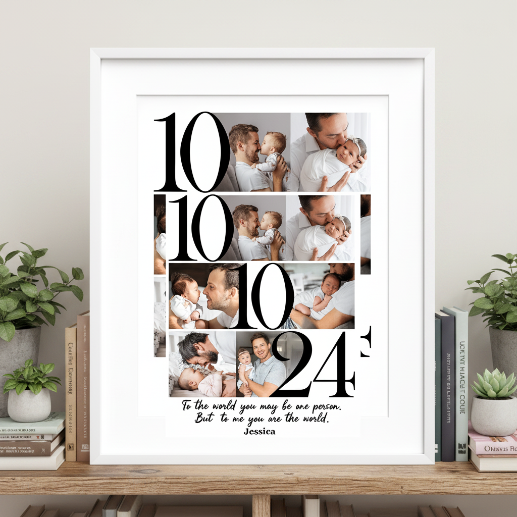 Custom Photo To Me You Are The World Father'S Day Picture Frame VLPM5