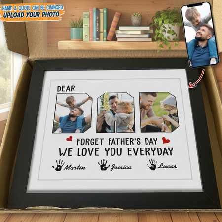 Custom Photo Happy Father'S Day To The Best Dad Picture Frame 09AZZ