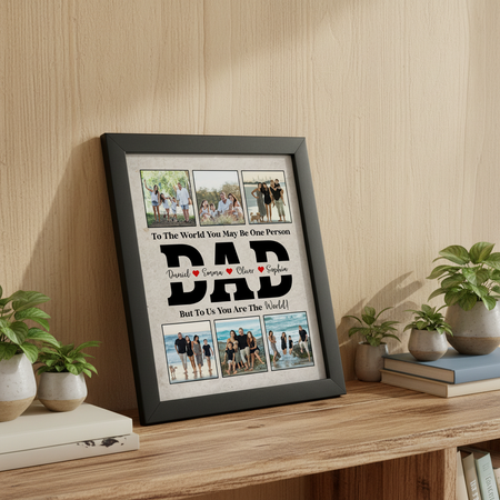 Custom Photo To Me You Are The World Picture Frame Father'S Day Gift Ha75 ZBFM3