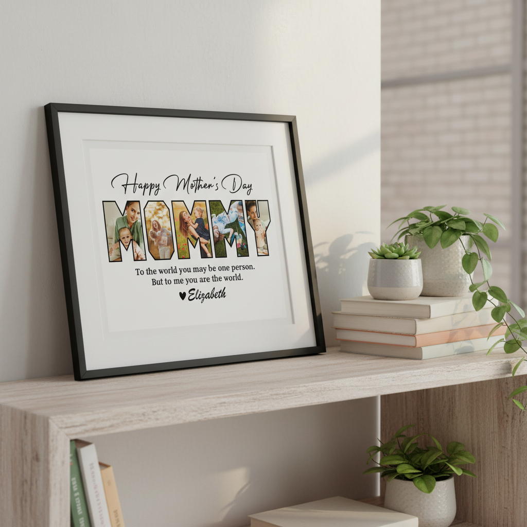 Custom Photo Happy Mother'S Day Mom To Us You Are The World Family Picture Frame 6Z8U8