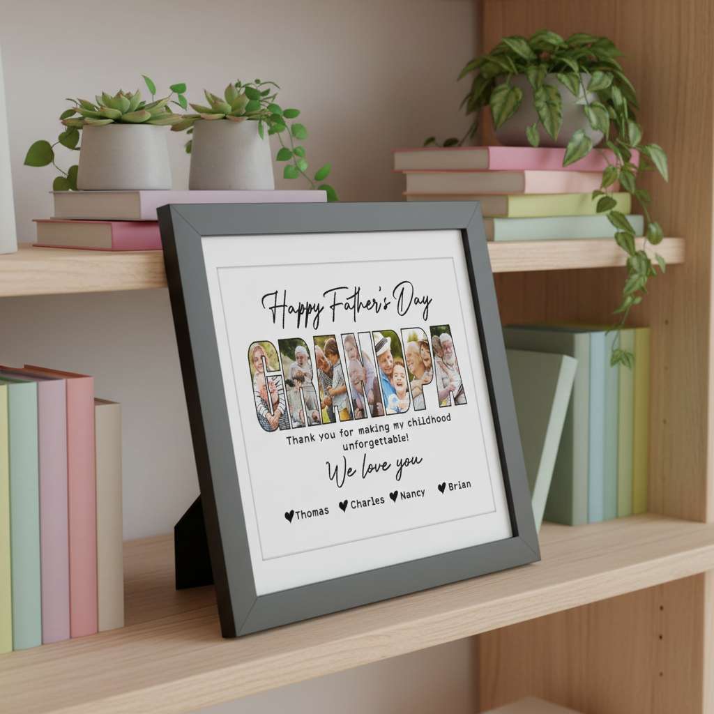 Custom Photo Happy Father'S Day Grandpa Picture Frame QYLLE