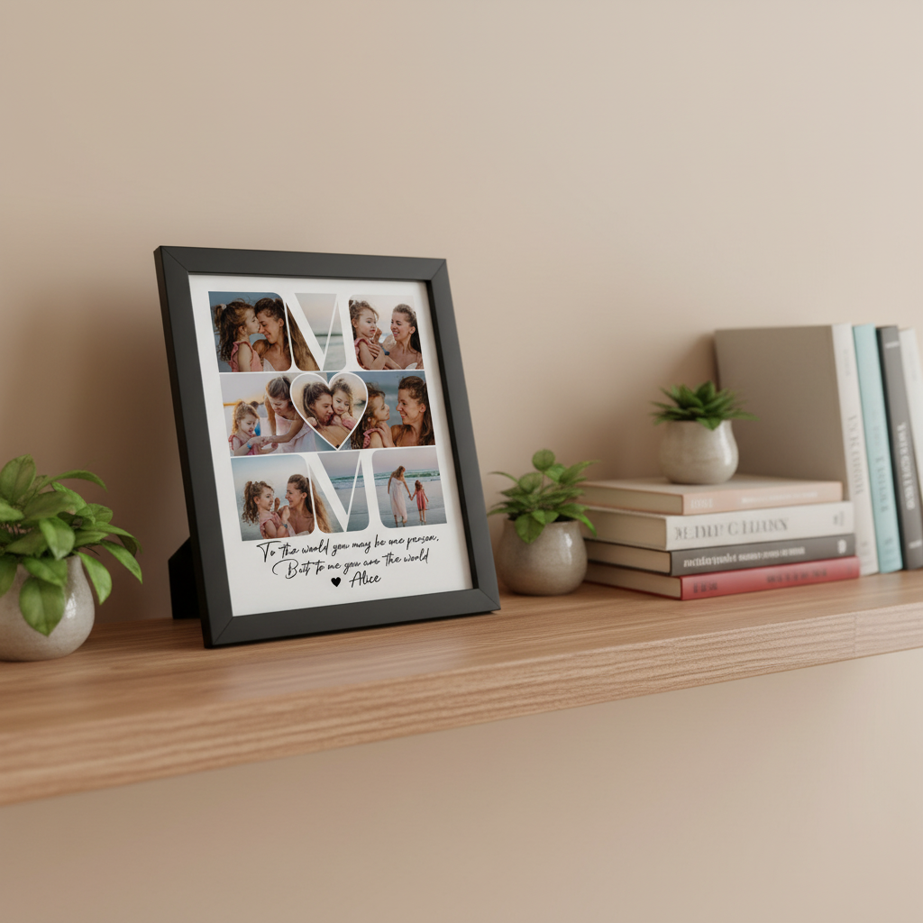 Custom Photo Mom - To Me You Are The World Picture Frame Ha75 WK7WS