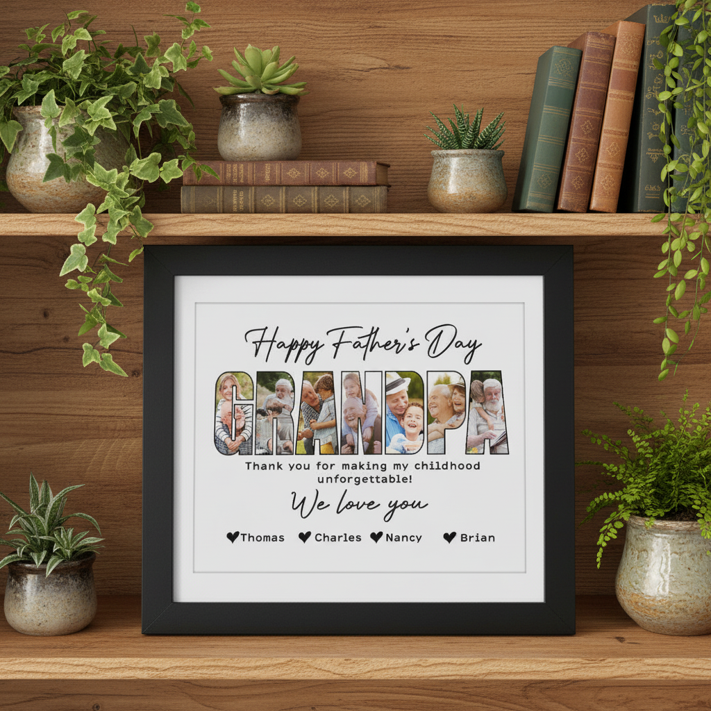 Custom Photo Happy Father'S Day Grandpa Picture Frame PKOQN