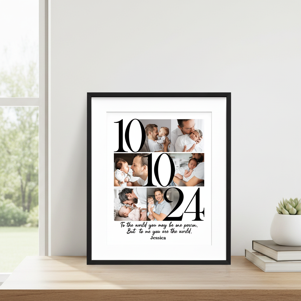 Custom Photo To Me You Are The World Father'S Day Picture Frame 6ZB5Y