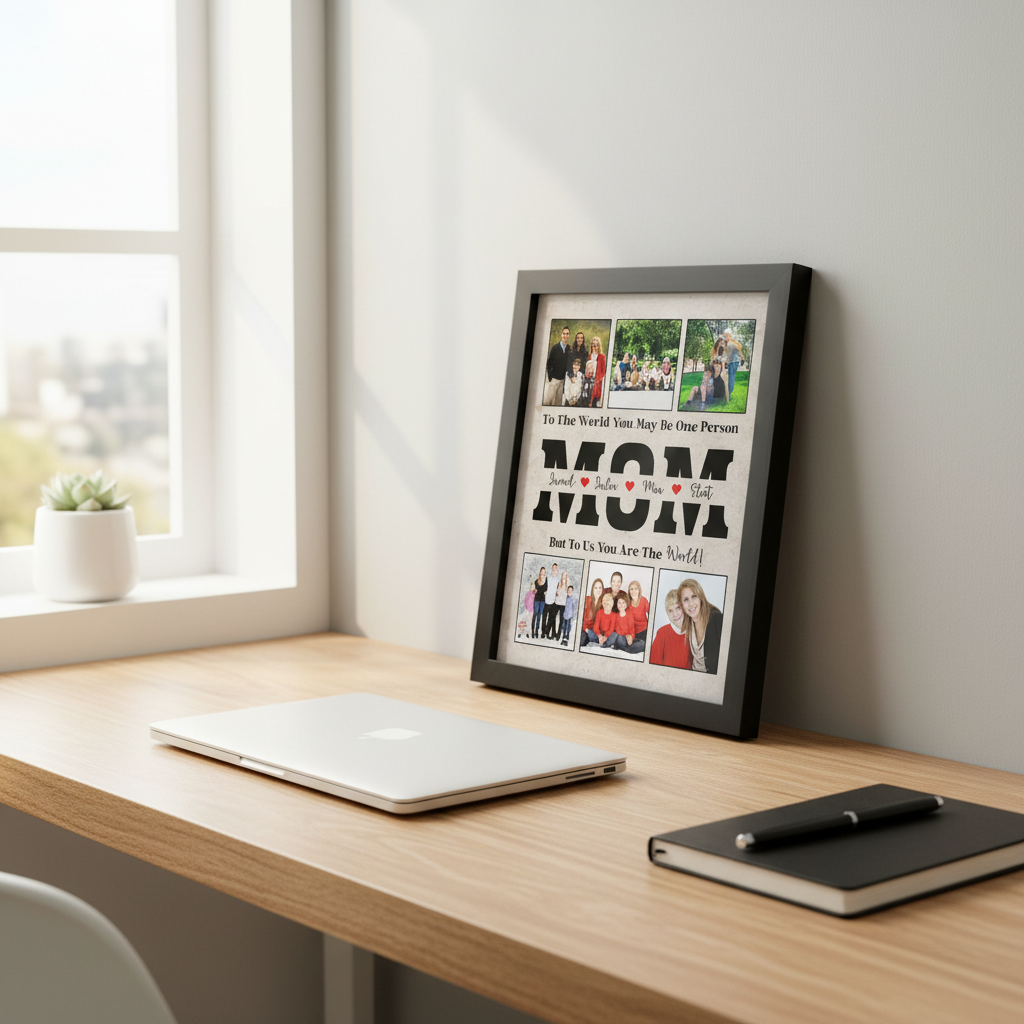 Custom Photo To Me You Are The World Picture Frame Father'S Day Gift Ha75 ZBFM3