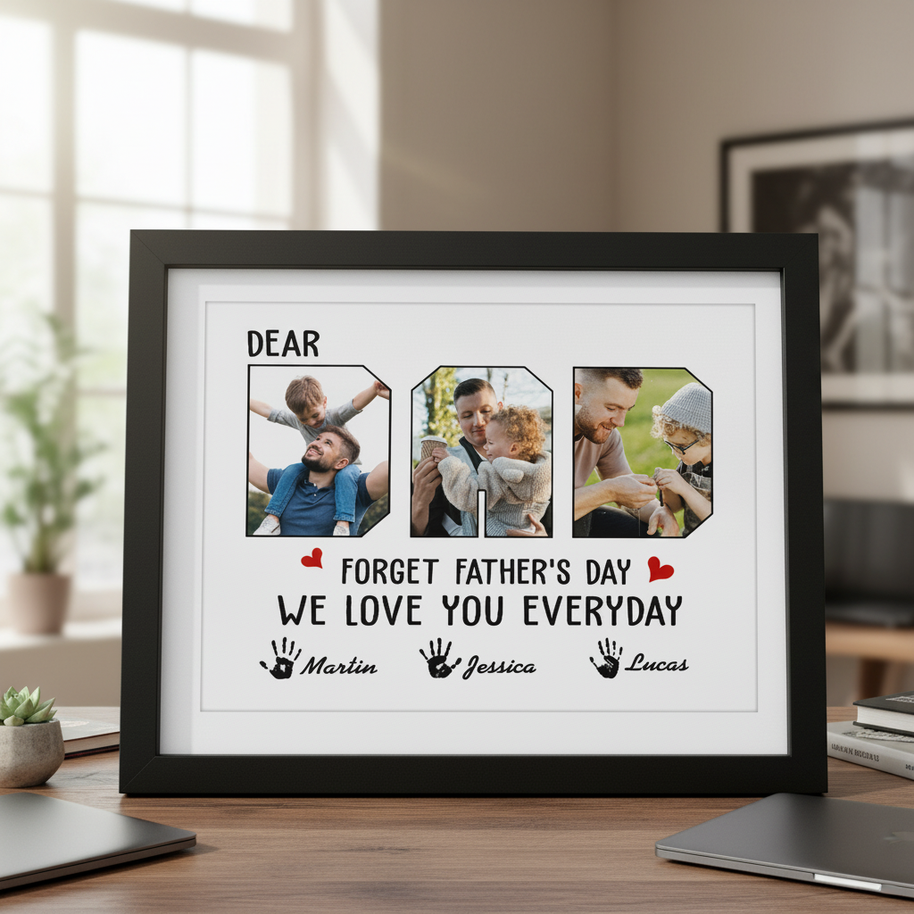 Custom Photo Happy Father'S Day To The Best Dad Picture Frame SJ522