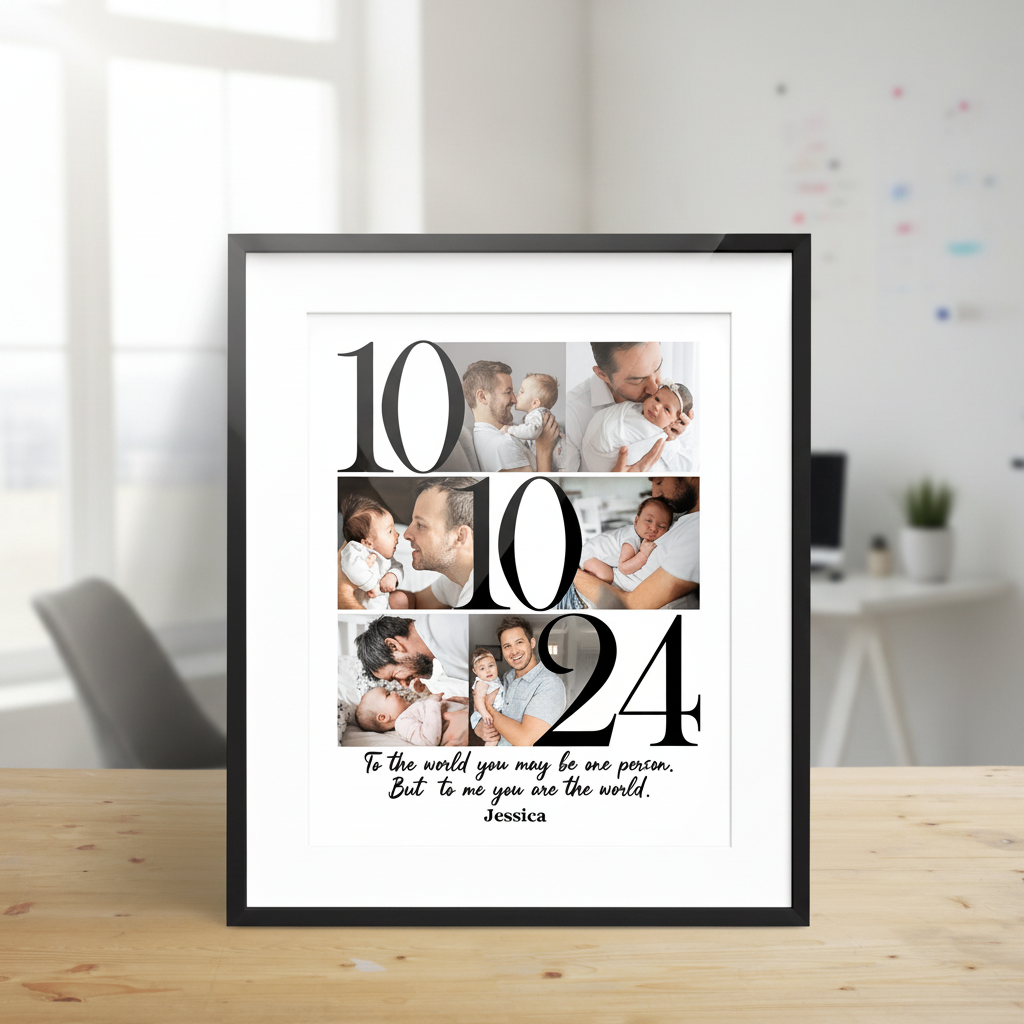 Custom Photo To Me You Are The World Father'S Day Picture Frame VLPM5