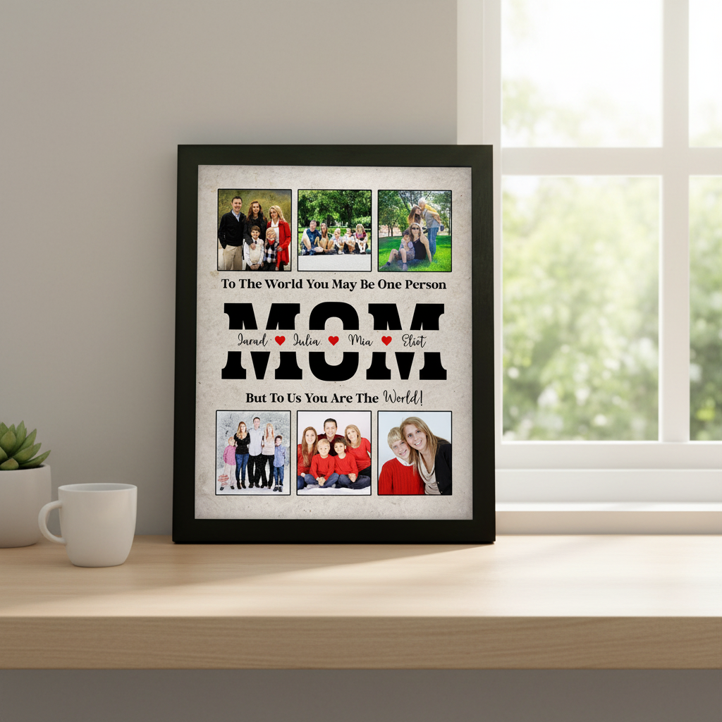 Custom Photo To Me You Are The World Picture Frame Father'S Day Gift Ha75 X58S1