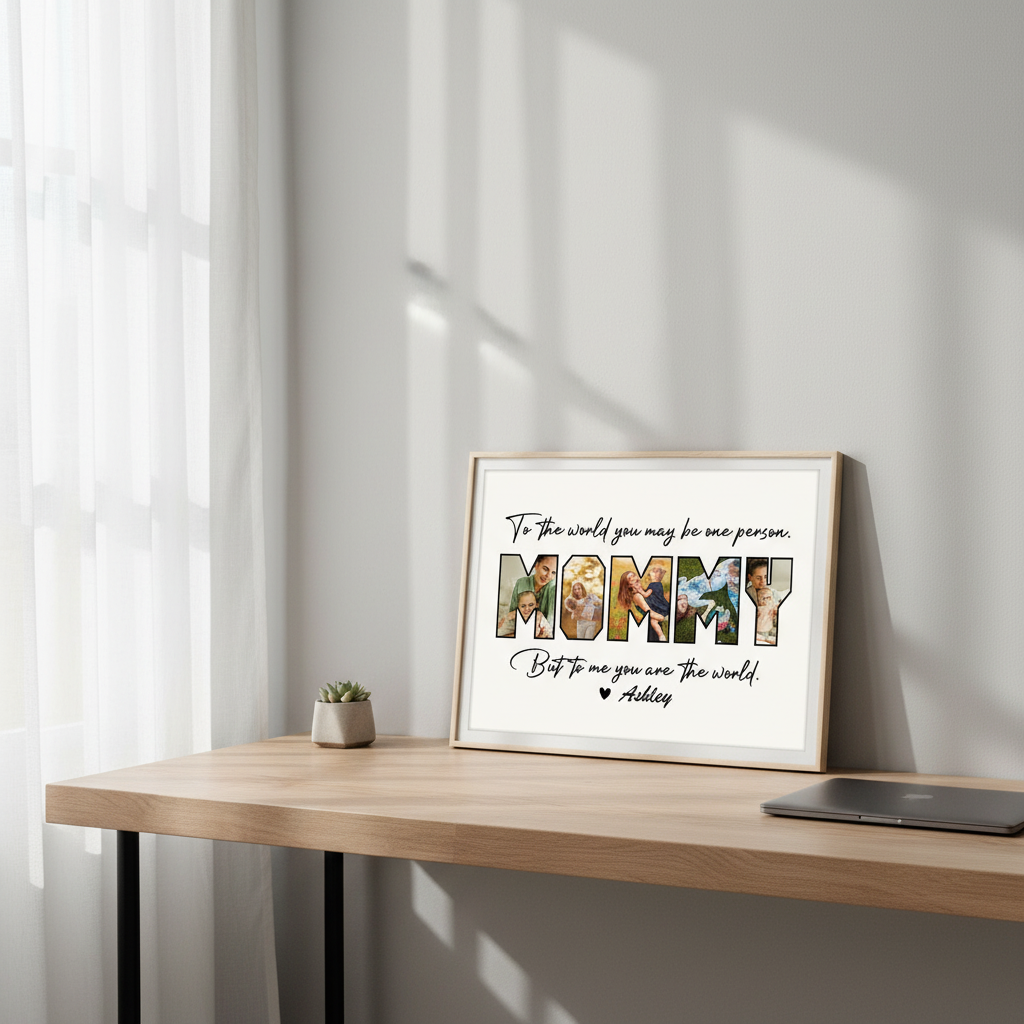Custom Photo Happy Mother'S Day Mom To Us You Are The World Family Picture Frame 6Z8U8