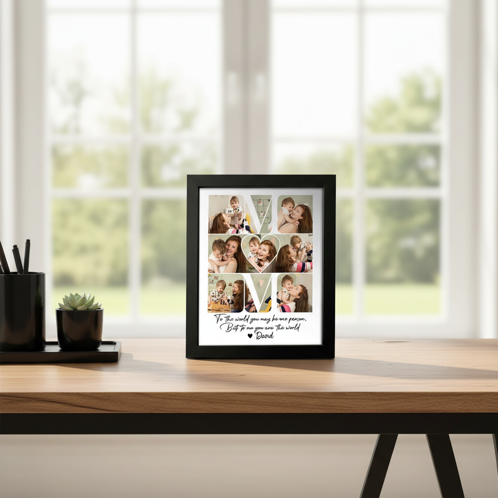 Custom Photo Mom - To Me You Are The World Picture Frame Ha75 WK7WS